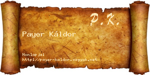 Payer Káldor névjegykártya